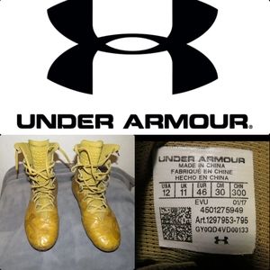 under armour cleats size 12 golden color